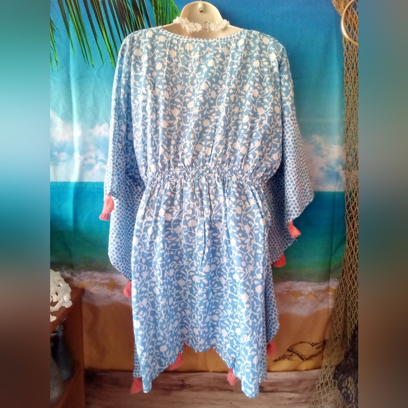 Beautiful kaftan beach coverup with tassels, Large*, NWT - Picture 5 of 8